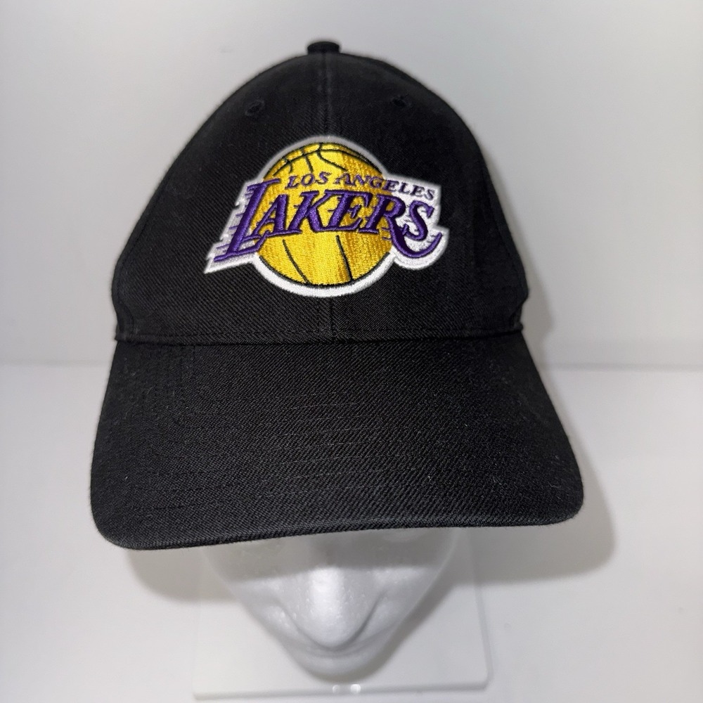 Los Angeles Lakers 47 Brand Black Adjustable Hat Cap NBA Embroidered Logo